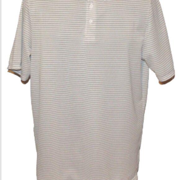 Carolina Golf Club Kjus Striped Performance Golf Polo Shirt, Beige🏌️ - Picture 2 of 9